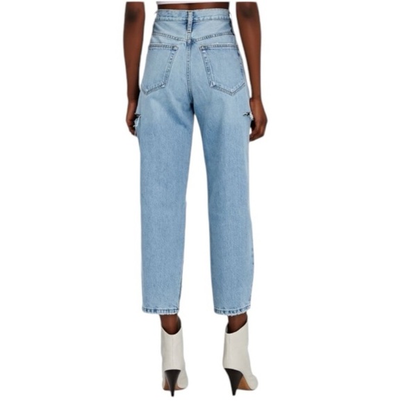 Frame Barrel High Rise Nappa Rips Distressed Cropped Jeans - Picture 3 of 15